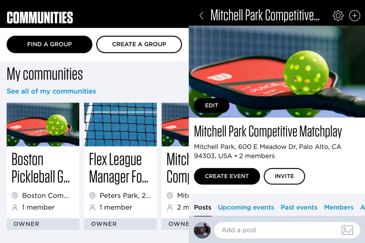 Tennis & pickleball groups that power subscribers can create on the UTR Sports platform