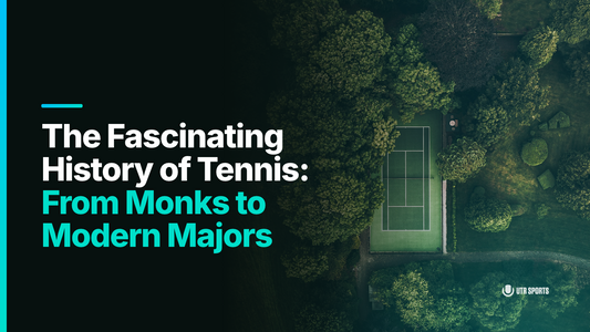 Ariel view of tennis court surrounded by trees