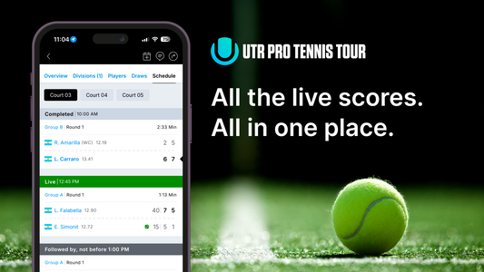 UTR Pro Tennis Tour live scoring all on UTRSports.net