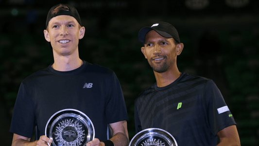 Eric Butorac (left) with Raven Klaasen. 