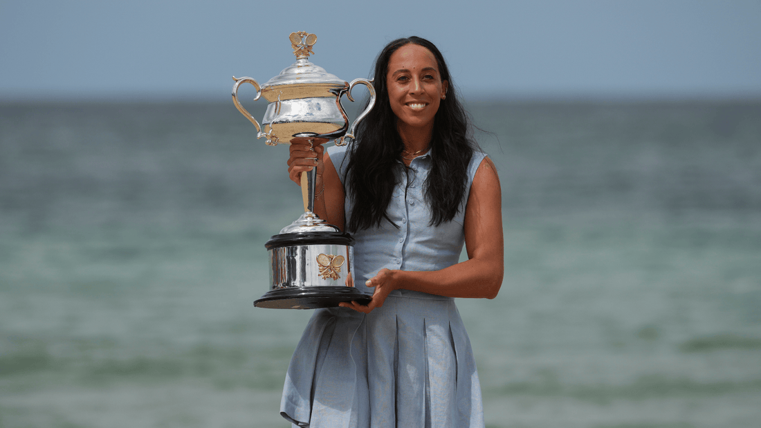 Madison Keys with the 2025 Australian Open trophy.