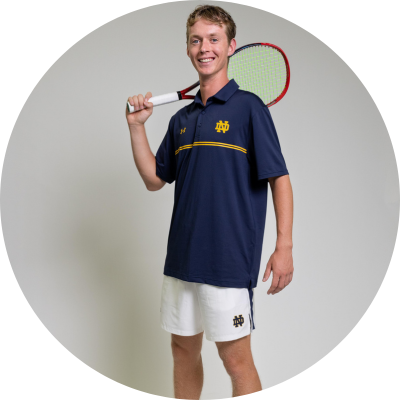 Nicholas Patrick of the Notre Dame men's tennis team
